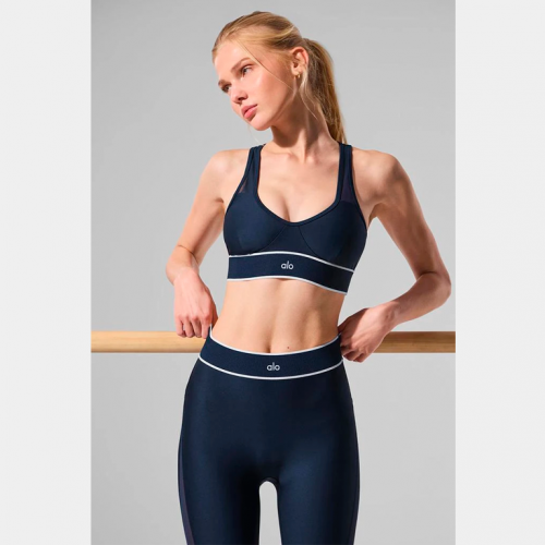 Леггинсы Alo Yoga Airlift Mesh High-Waist Darling Stirrup Legging Navy