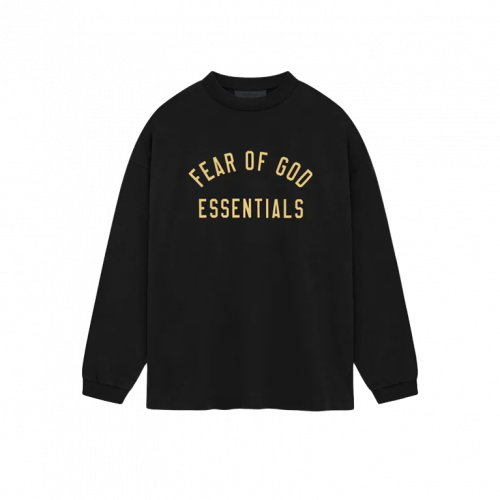 Fear Of God Essentials Jersey Long Sleeve Tee Black