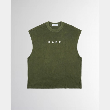 Футболка без рукавов Sabe Sleeveless T-shirt White Logo Green