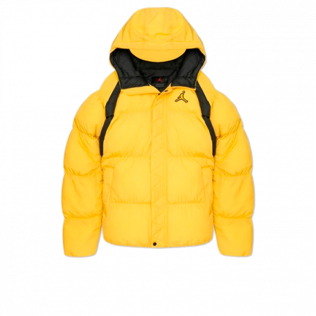 Jordan Wide Stripe Zipper Hooded Winter Jacket Men's Yellow