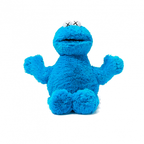 KAWS Sesame Street Uniqlo Cookie Monster Plush Toy Blue