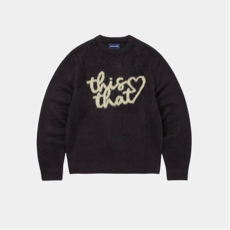 Свитер thisisneverthat Heart Logo Knit Sweater Sand Black