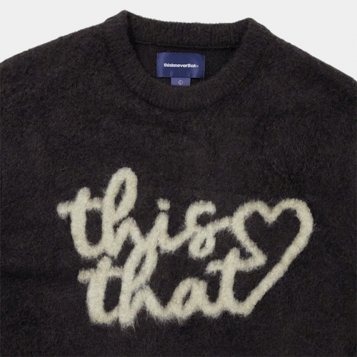 Свитер thisisneverthat Heart Logo Knit Sweater Sand Black