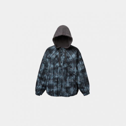 Куртка FIRE 2 COLD EGO Hooded Overlay Old Plaid Quilting Jacket Blue