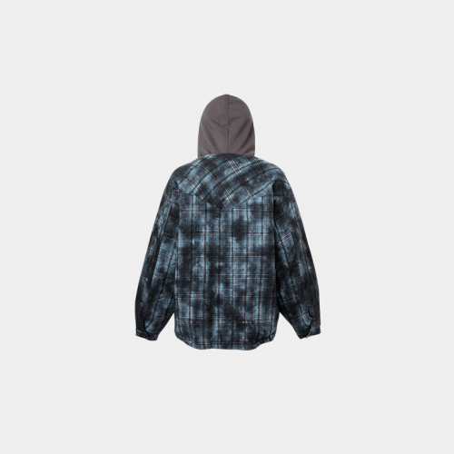 Куртка FIRE 2 COLD EGO Hooded Overlay Old Plaid Quilting Jacket Blue