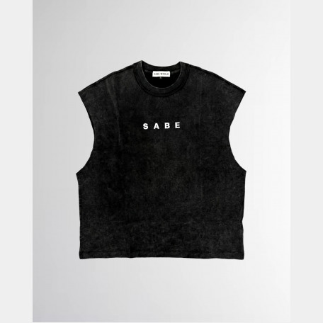 Футболка без рукавов Sabe Sleeveless T-shirt White Logo Black