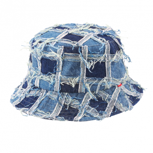 Supreme Frayed Patchwork Denim Crusher Washed Blue