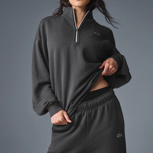 Alo Yoga Accolade 1/4 Zip Pullover Grey