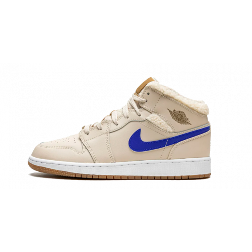 Кроссовки Air Jordan 1 Mid Utility Fleece Pearl White (GS)
