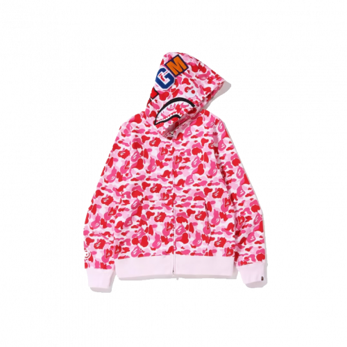 BAPE Big ABC Camo Shark Full Zip Hoodie Pink