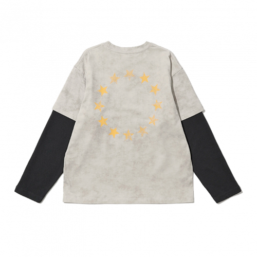 Лонгслив Vulcan Store Retro Striped Star Longsleeve Light Gray