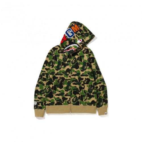 BAPE Big ABC Camo Shark Full Zip Hoodie Green