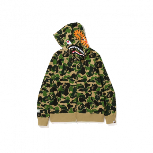 BAPE Big ABC Camo Shark Full Zip Hoodie Green